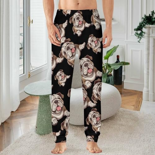 English Bulldog Men's Pajamas Pants Soft Lounge Sleep Pant Pjs Bottoms Sleepwear Sweatpants for Home Casual2