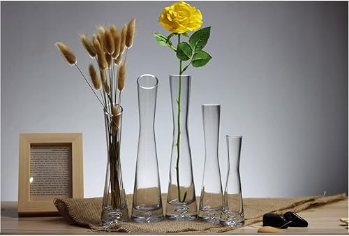 Miniatura 7 de Jarrón de vidrio soplado hecho a mano con brotes artísticos pequeños, jarrón de un solo tallo para flores y oficina, decoración del hogar