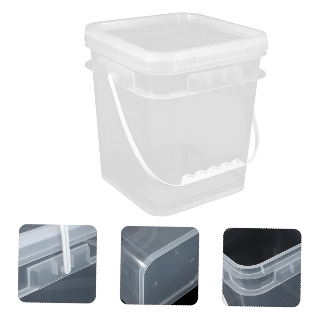 ABOOFAN 4 Piezas Bote de Pintura Balde de plástico para Pintar. Barril de plástico para Pintar. Cubo químico con Tapa Cubo de Pintura balde pequeño con asa contenedores de Pintura AbS