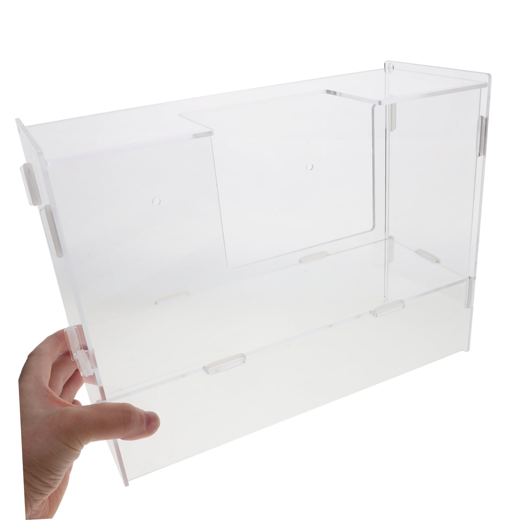 Toyvian Comedero para Conejos Acrílico Resistente Ranura para Heno Grande, Almacenamiento Espacioso, Diseño Caja de Arena Integrado, Adecuado para Cobayas y Pequeños Roedores