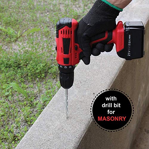 Spacmirrors 1.600 U/min 21 V Lithium-Ionen-Akku-Kompakt-Schlagbohrschrauber, 35 N hohes Drehmoment, mit Akku und 1… – Bild 6