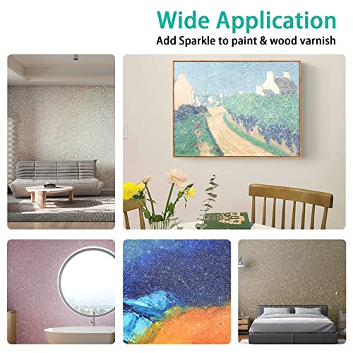 Renfio Blue Glitter Paint Additive, 8.75Oz 250G Ultra Fine Glitters Crystal 1/128" 0.008" 0.2Mm Glitter Paint For Acrylic Emulsion, Interior Exterior Wall Ceiling Wood Varnish - Deep Aqua Blue #TOP4