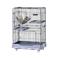 Amazon.co.jp: 猫 ケージ 2段 トイレ付き ハンモック付き 猫 ケージ