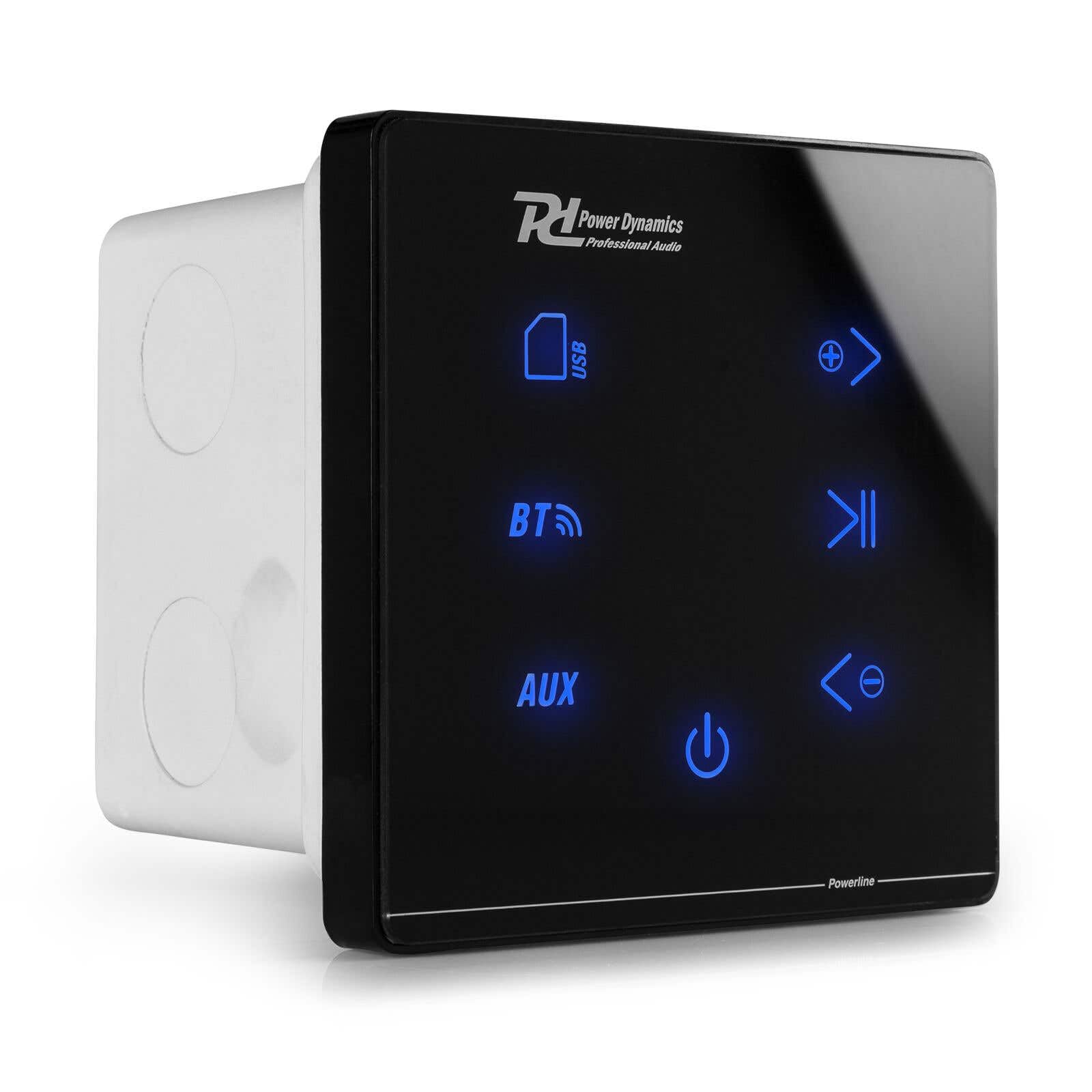 Power Dynamics A100 Bluetooth Deckenlautsprecher 4er Set – 4X Einbaulautsprecher 5" IPX5 Wasserdicht – 160 Watt Verstärker – Badezimmer & Außenbereich – Unterputzradio, 55mm Tief - Weiß/Schwarz