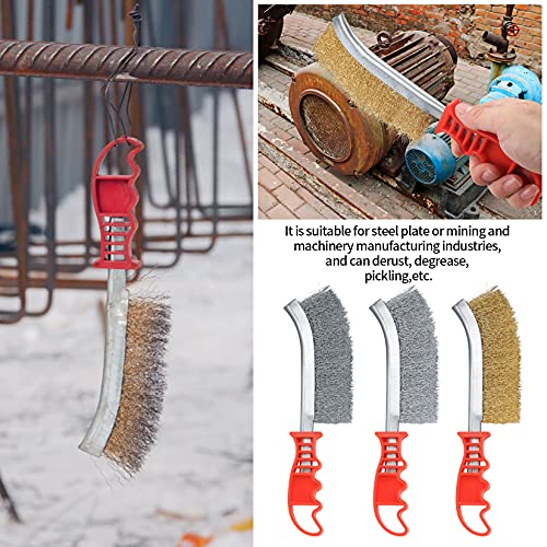 6 Stück Drahtbürsten Set, Edelstahlbürste Kohlenstoff messingbürste Nylon Draht Metallbürste für Holz, Bohrer, Reinigung Schweißschlacke, Rostentfernung, Wire Brush Werkzeuge - 3 große + 3 kleine