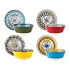 Ceramic Soup Cereal Bowls Set of 4 25 Oz Colorful Serving Bowls for Kitchen Porcelain Bowls for Cereal Pasta Salad Dishwasher Microwave Safe Bohemian Style