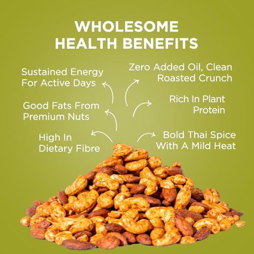 Image of Nutty Gritties Thai Chilli Blend Trail Mix 200g - Roasted Spicy Flavoured Almonds, Cashews and Peanuts| Healthy Party Snack | Dry Roasted, Non Fried, Zero Oil, Crunchy, Tasty