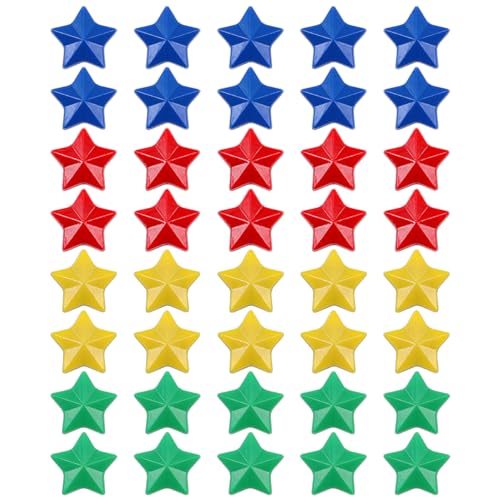 Namvo 4 Colors Star Fridge Magnets Strong Whiteboard Magnets for Office Planning Boards Postcard 40Pcs