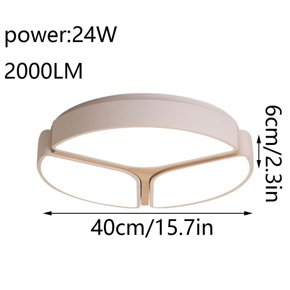Lampa sufitowa LED do pokoju dziecięcego, kolor cukierkowy, okrągły, 24 W 2000 lm, białe światło dzienne 6000 k, oświetlenie wpuszczane w drewnianą ramę, energooszczędna lampa sufitowa do
