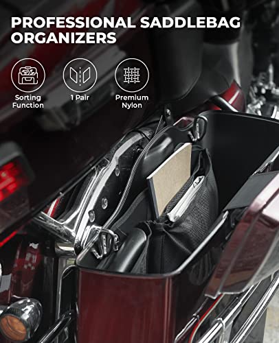 Kemimoto Saddle Bag Organizers, Saddlebag Organizers 2 Pack Compatible With 2014-2018 2019 2020 2021 2022 2023 Street Glide Road King Road Glide Electra Glide Saddle Bag Organizers #TOP1