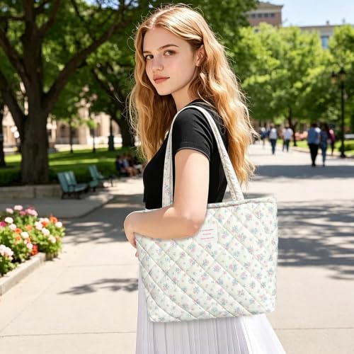 Image of Sunwel Fashion Top Zipper Floral Quilted Bag Small Tote Bag for Women