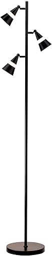 Miniatura 1 de O'Bright Ceniza - Lámpara de pie LED de 3 luces, LED regulable de 3 cabezales, lámpara de pie multidireccional, pantalla ajustable, lámpara de pie