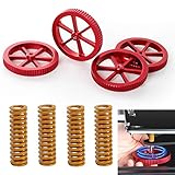 Creality 4PCS Upgraded Aluminum Hand Twist Leveling Nut and 4PCS Hot Bed Die Springs for Ender 3/3 Pro/3 V2, Ender 3 Neo/Ender 3 V2 Neo,Ender 3 S1 Pro,Ender 5/5 Plus/Pro, CR-10 3D Printer