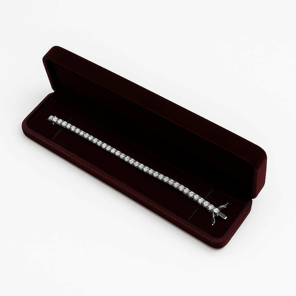 The Treasure All Hand Made 14K GOLD Tennis Bracelet - Lab Grown Diamond 5-15 Carat – F+ Color, VS+ Clarity – Handmade 4-Prong Setting - Image 7