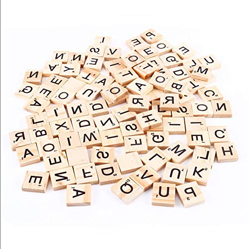 100 piezas fichas de Scrabble letras madera números miniatura 1
