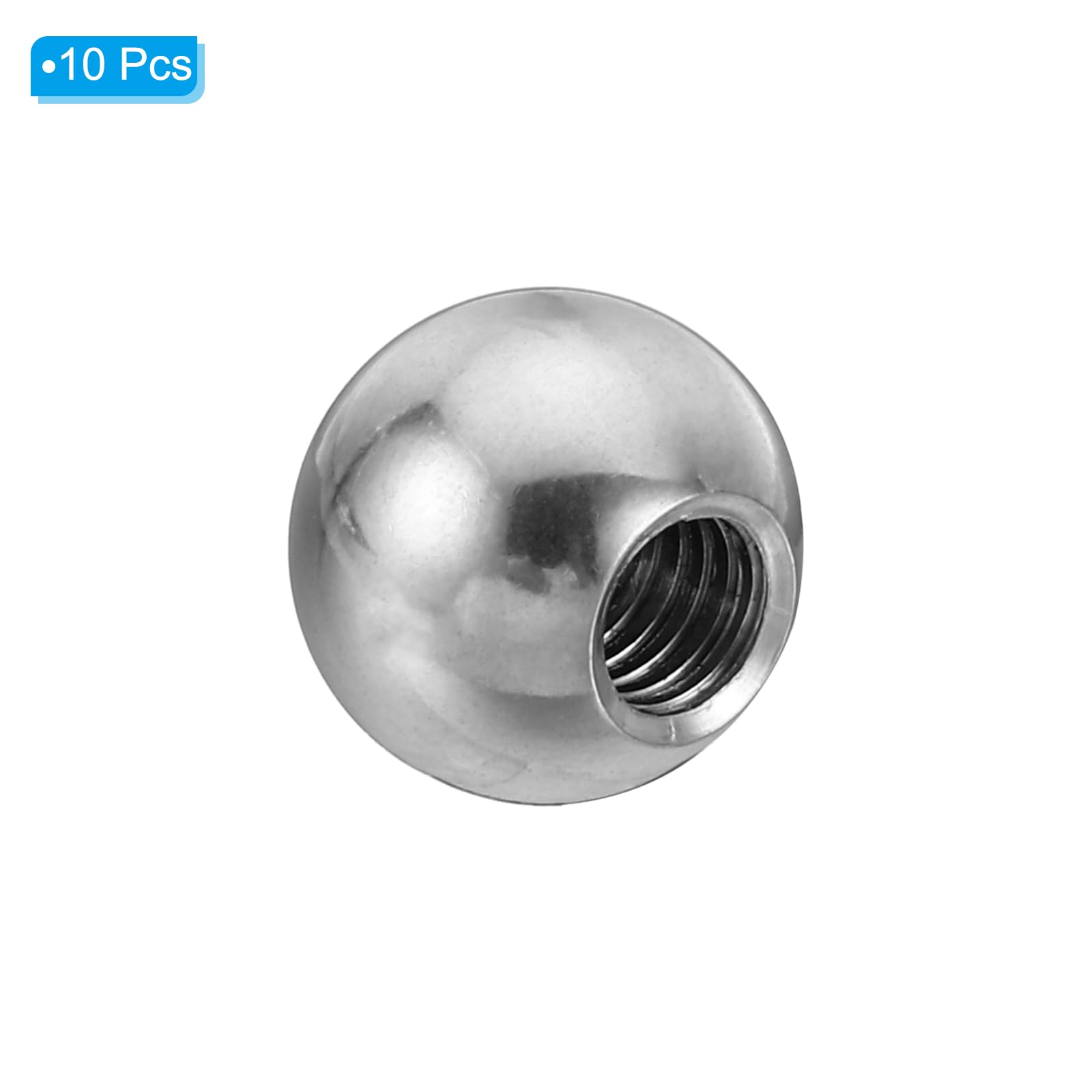 PATIKIL Écrous Bouton, 10 Paquets M6 Femelle Filetage 14mm OD 304 Inox Acier Rond Bille Vis Capuchon Couvercle Pour Luminaire Meuble DIY ornementation, Argent