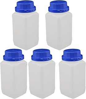 Aexit 5 Pcs Bottles & Jars 650ml Plastic Round Wide Mouth Chemical Sample Sealed Reagent Centrifuge Bottles Bottle Blue