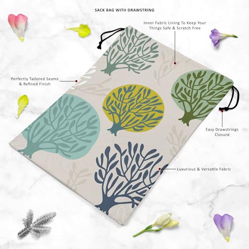 Image of ArtzFolio Leaf Art D2 | Reusable Sack Bag | Bag for Gym, Storage, Vegetable & Travel