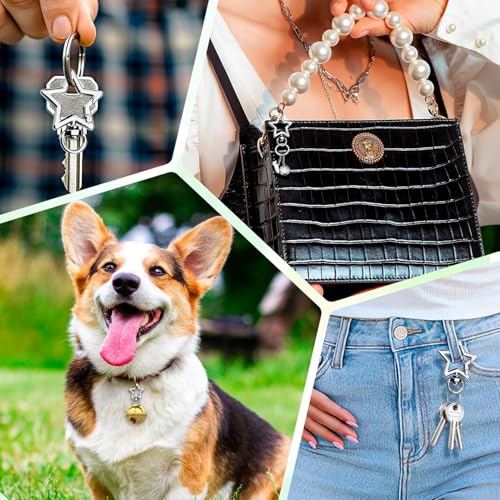 Image of 12 PCS Star Keychain Clasps with Rings for Jewelry Making and DIY Crafts