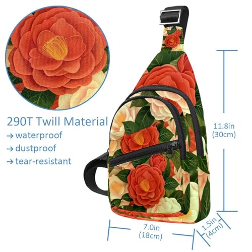 Mochila cruzada de camelia estilo vintage multicolor con ajuste universal 4