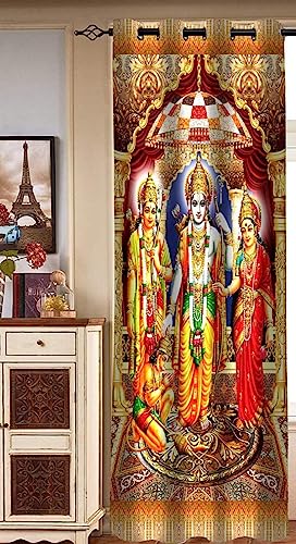 Image of Premium Shri Ram Darbar Parde for Mandir, Curtain for Pooja Room /Temple /Poojaghar, 4x5 feet Long Curtains Set of 1 Pc