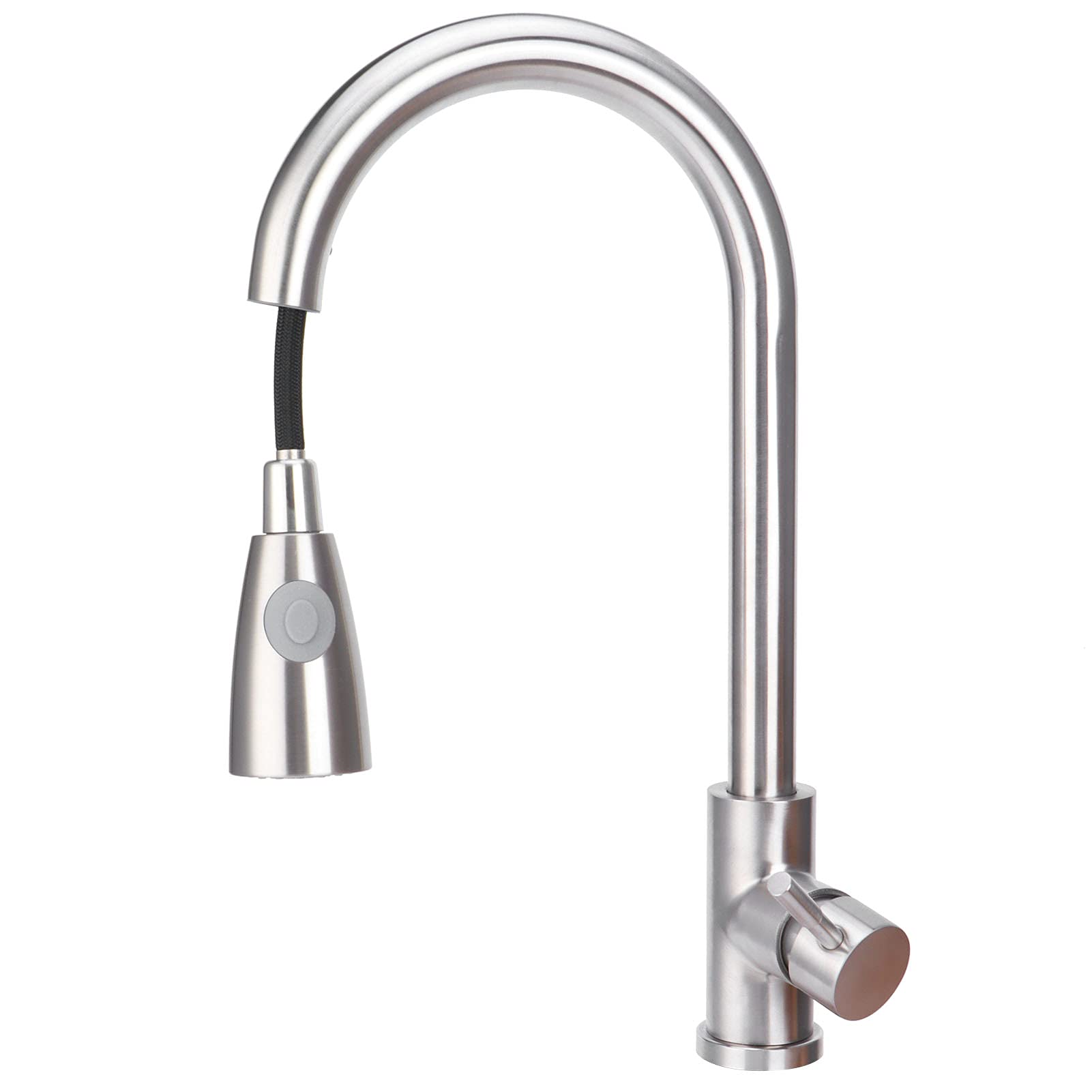 Fdit Grifo de Cocina G3/8, Grifo de Fregadero con Doble Salida de Agua, Extraíble y Telescópico, con Rotación de 360° y 2 Modos de Agua, para Ajuste de Caliente Fría