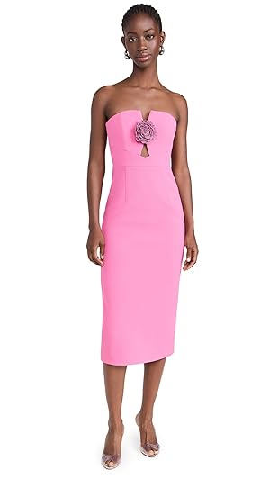 Rebecca Vallance Women's Aubree Strapless Midi Dress, Rose