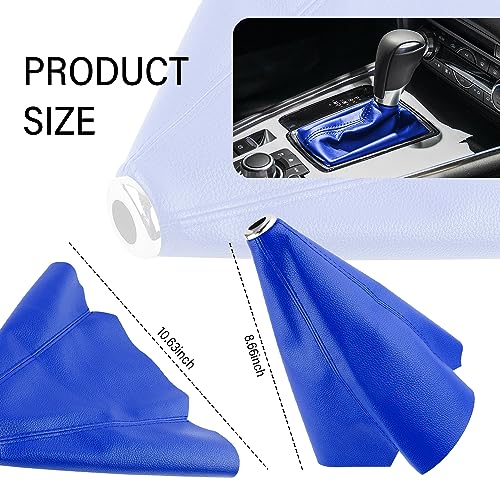 Image of Salior Car Shift Boot,Leather Gear Shift Cover Car Accessories Interior Decoration,Universal Dustproof Gear Shifter Cover Fits Car Truck SUV with Manual /Automatic Shift Knob (Blue)
