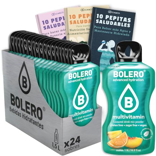24 x Bebida Bolero MULTIVITAMINAS Hidratante Sin Azucar (24x9 grs) + 30 Pepitas Saludables para una vida más sana by Cia&Co