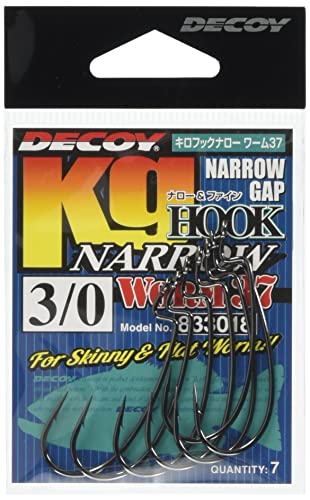 カツイチ デコイ ワーム37 キロフックナロー #3/0 NSブラック