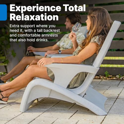 Step2 Vero Adirondack Chair, in Pool or Patio Lounge Seat for 9-inch Sun Shelves, Grey with Speck - image 5