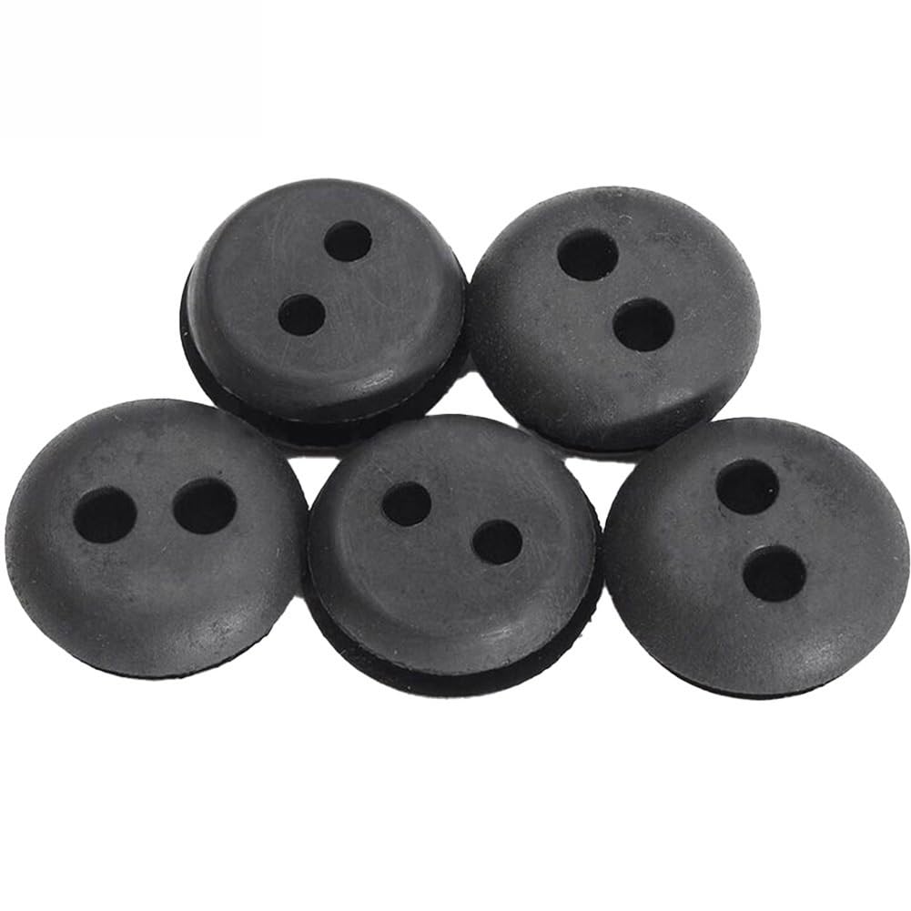 Œillet caoutchouc 2 trous pour carburant de tronçonneuse et débroussailleuse noir 20mm Lot de 10