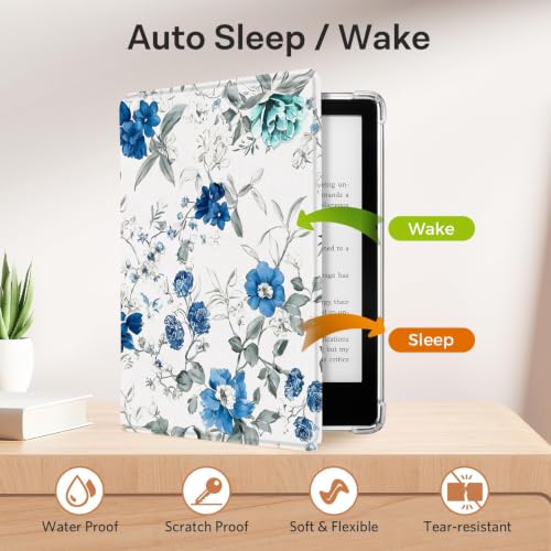 Image of CoBak Case for Kindle Paperwhite 12th Gen 2024 (7 inch) & Kindle Colorsoft Signature Edition (7 inch) - New PU Leather Cover and Clear Soft Silicone Back Cover with Auto Sleep Wake Feature