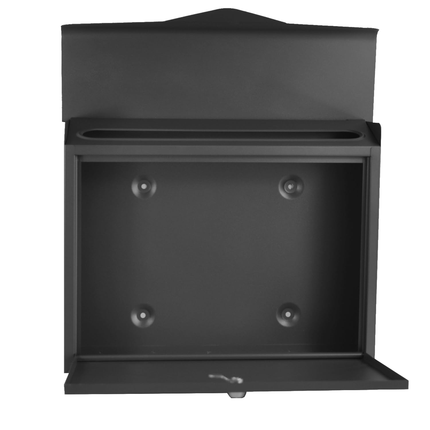 Buzón de diseño de Pared sin Tubo para periódicos | Negro mate RAL 9017, adecuado para A4/C4