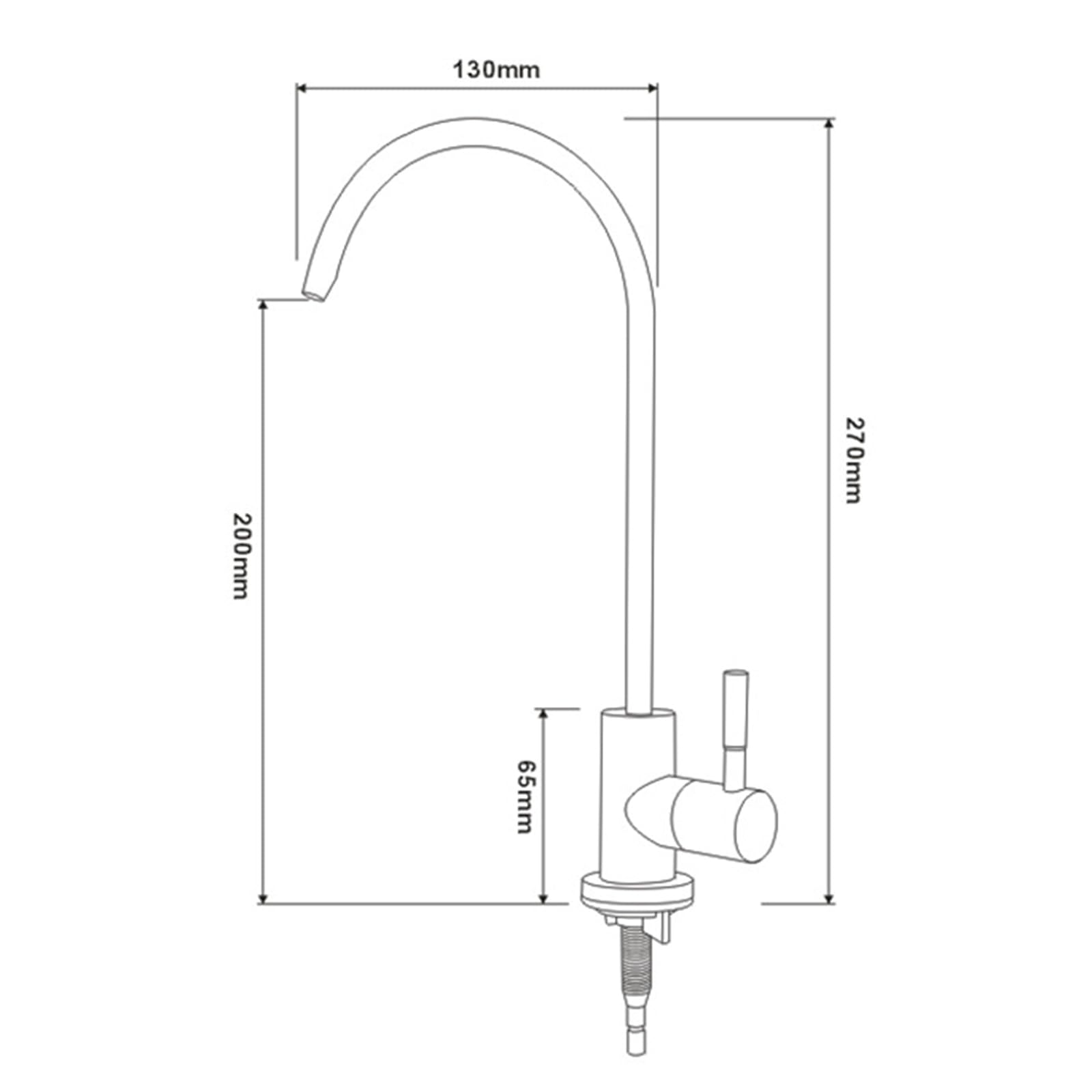Grifo de agua potable para fregadero de cocina de oro rosa, grifo de agua fría G1 4 de ósmosis inversa para el hogar y diseño elegante, perfecto para agua potable limpia