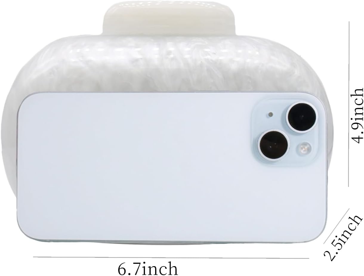 Acrylic Evening Clutch Bag for Women Shell Shape Shoulder Crossbody Bag Glitter Marble Purse Handbag - Image 3