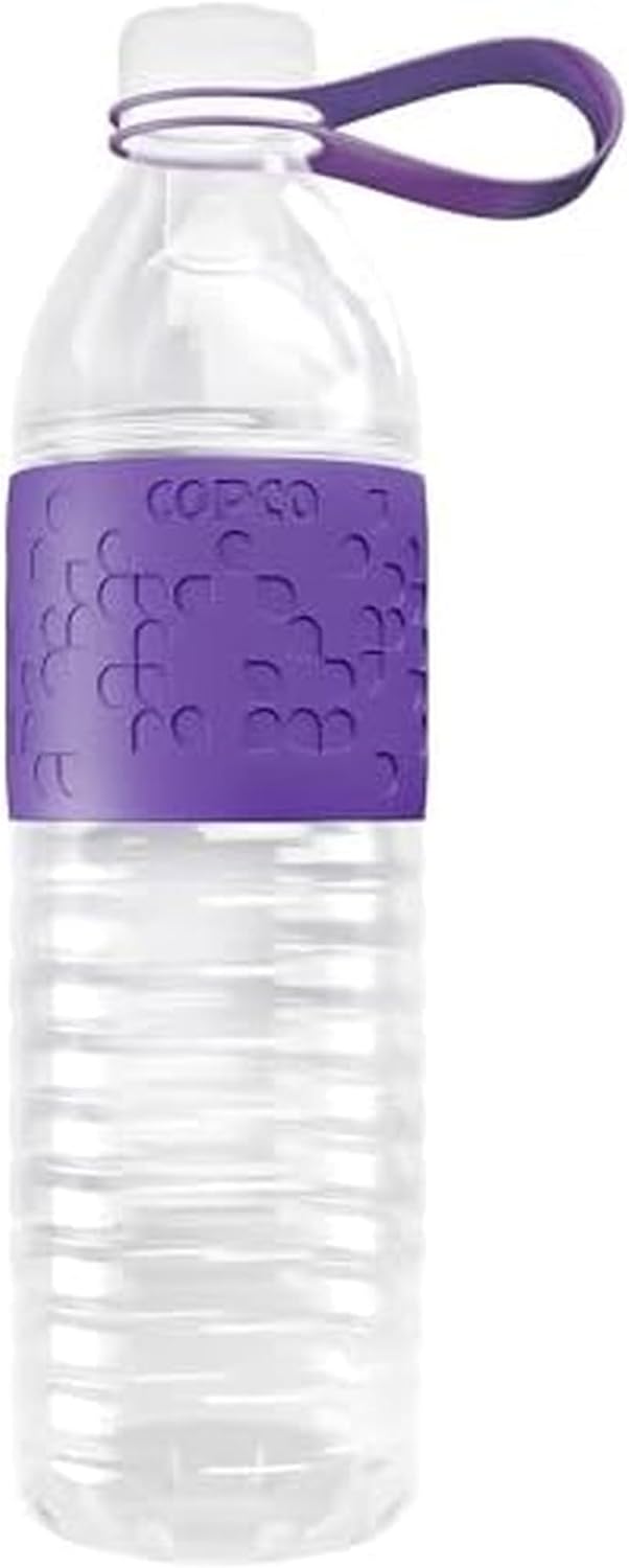Copco Hydra 20 oz Tritan Water Bottle with Leak-Proof Lid & Textured Grip - BPA-Free, Dishwasher Safe, Easy Twist-Open for Ice & Fruit - Fits Cup Holders, Lightweight, Durable(Purple)