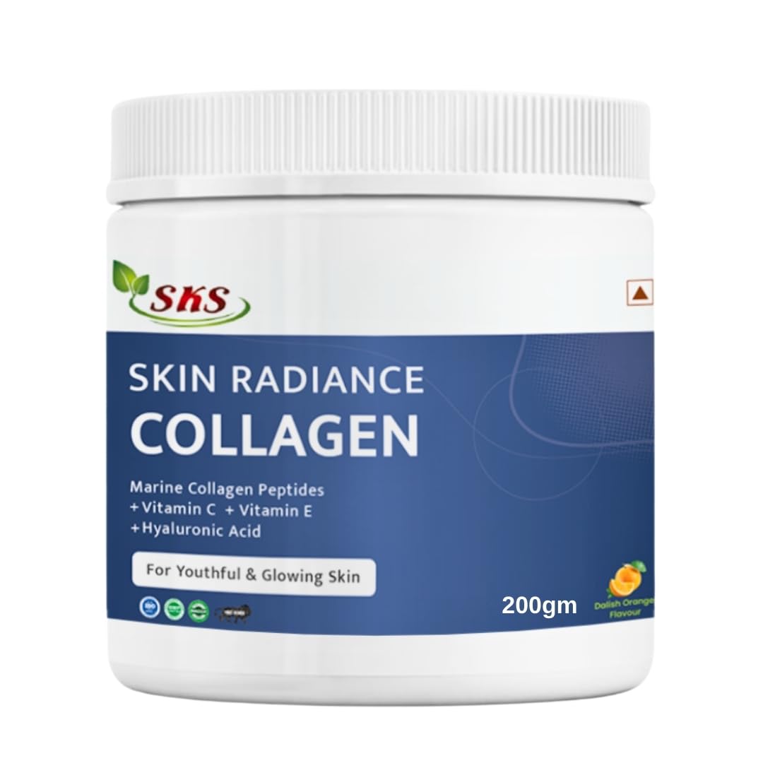 SKS Skin Radiance Marine Collagen Supplement (Orange,200g)|Vitamin C,E,Sodium Hyaluronate|For Healthy Skin, Hair & Nails, powder,1 count,25 Servings-image-23