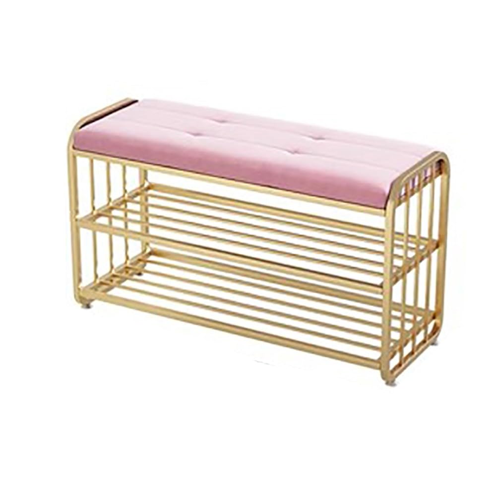 LWJSOCP Industrial Style Shoe Storage Bench with Cushion for Living Room Bedroom Closet 30/60/80/100CM Holds up to 100 kg Entryway Storage Bench with Hallway nization