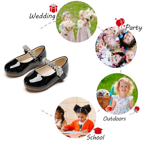 Toddler Flower Girl Glitter Dress Shoes Little Girl Ballet Flats Bow Wedding Party4