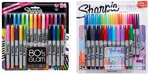 Sharpie Ultra-Fine Point Permanent Markers, 80s Glam and Electro Pop Colors, 48 Markers In Total (Ulrta fine point)