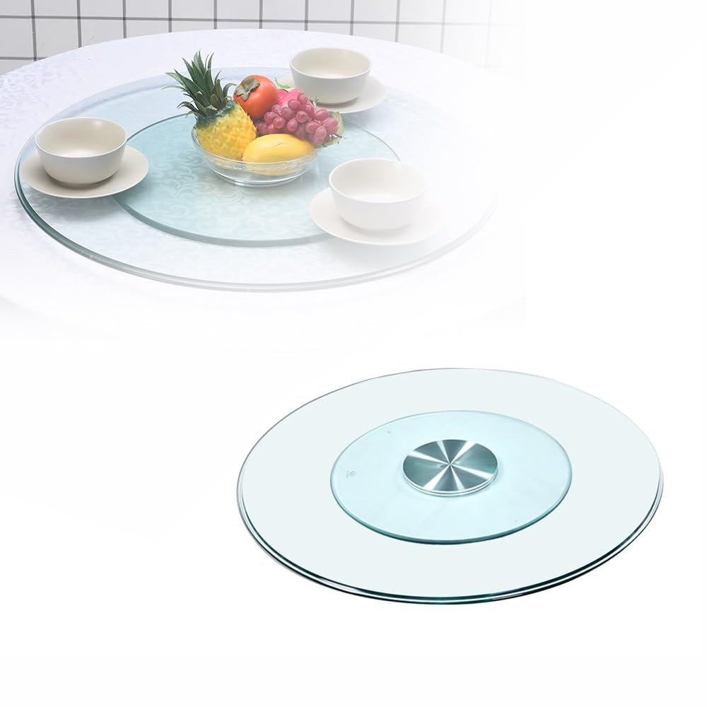 Plateau tournant Lazy Susan en verre plateau de service rotatif pour table cuisine