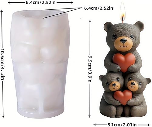 Miniatura 6 de 3 paquetes de moldes de vela Art House para hacer velas, moldes de silicona abstractos 3D para hacer jabón de velas, molde de resina para