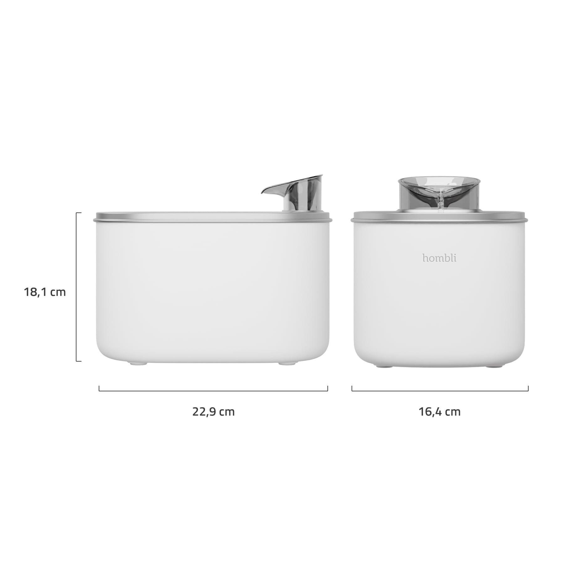 Hombli Smarter Trinkbrunnen für Haustiere, 3,5 l Volumen, leise, Edelstahl-Napf, Filter- und Wasserstandüberwachung, kompatibel mit Alexa & Google