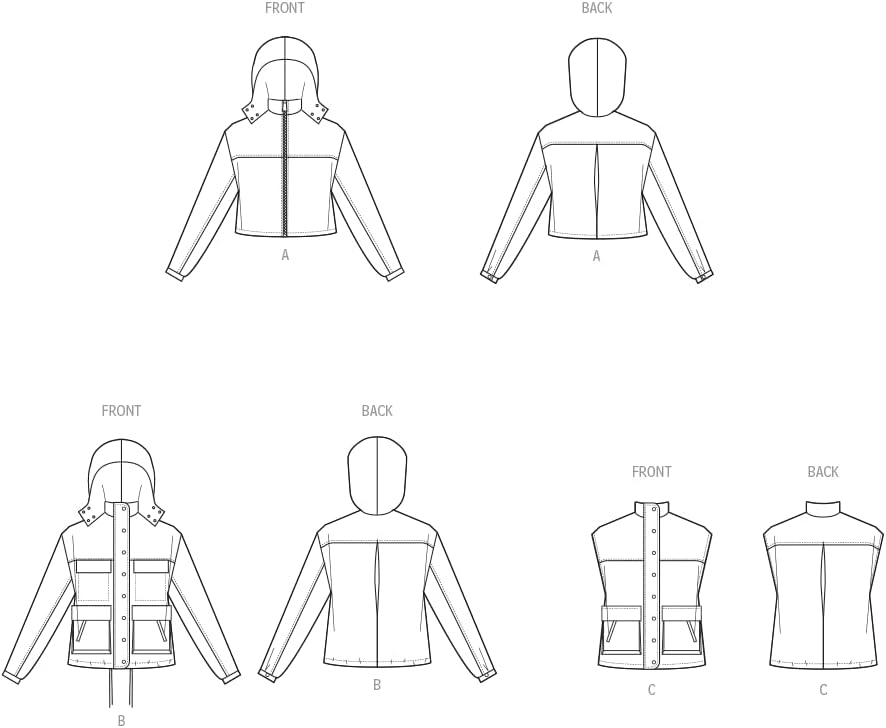 McCall's M8532A Misses' Utility Jackets and VES Sewing Pattern Packet, Design Code M8532, Sizes XS-S-M-L-XL-XXL