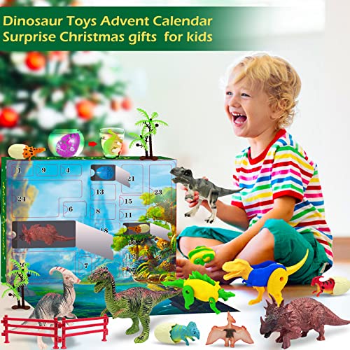 Dinosaur Advent Calendar 2022 for Kids Boys, 24 Days Christmas Countdown Calendars with Dinosaur Eggs Transform Dino Figures Toys Holiday Christmas Stocking Stuffers Gifts Girls Xmas Party Favors