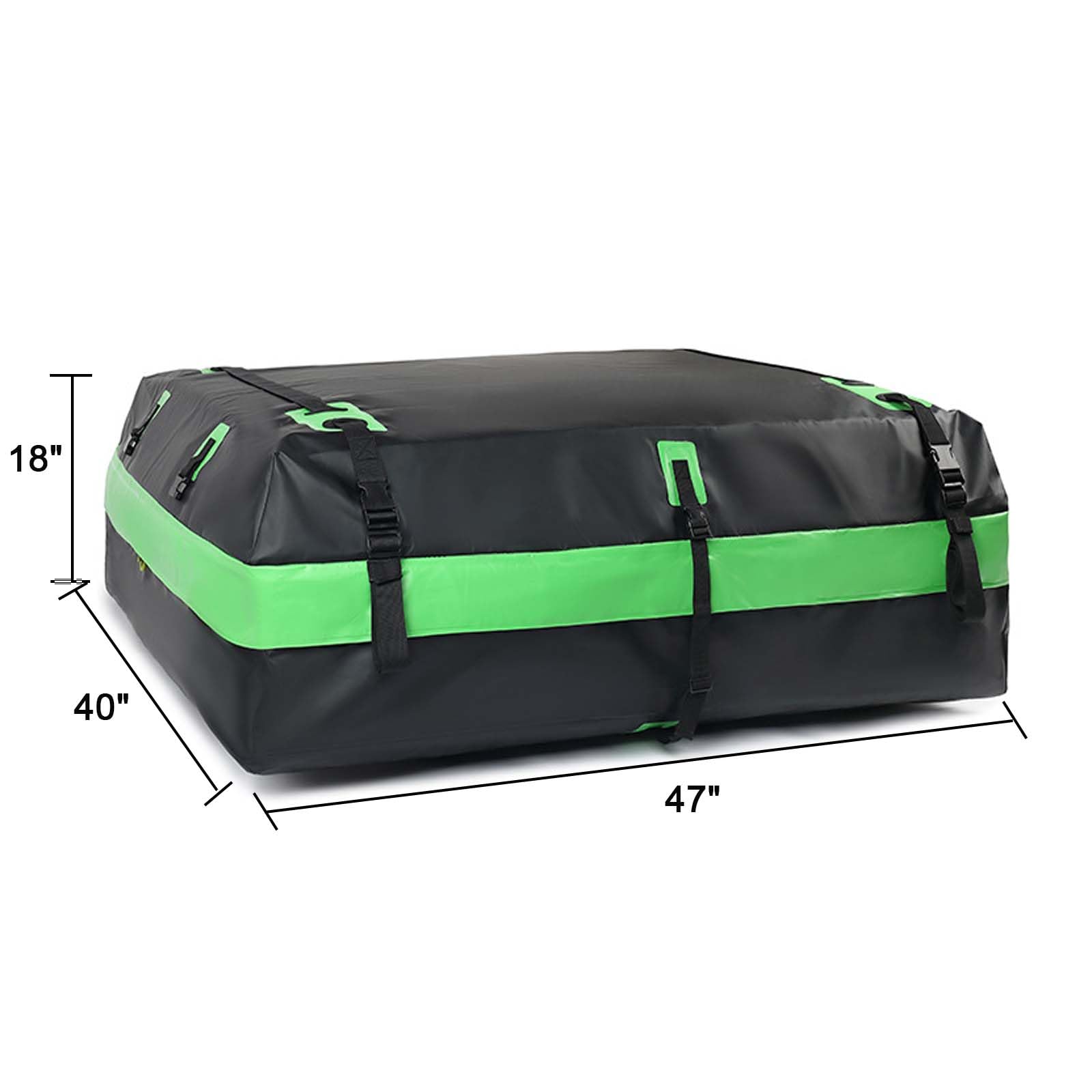 Borsa impermeabile per tettuccio auto, con 4 ganci per porta, 2 cinghie extra, tappetino antiscivolo, borsa per il trasporto, borsa nera per il tetto adatta a tutti i veicoli con o senza portapacchi,