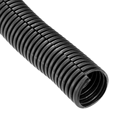 (3/4" Dia. x 100 ft, Black) HydroMaxx® Flexible Polyethylene Corrugated (PE) Split Tubing (Wire Loom)