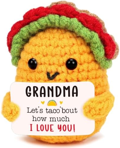 Grandma Gifts for Christmas Birthday Gift for Grandmother, Best Grandma Ever Happy Birthday Mothers Day Ideas, Unique Funny Handmade Crochet Grandmother Grandparent Christmas 2025 Present