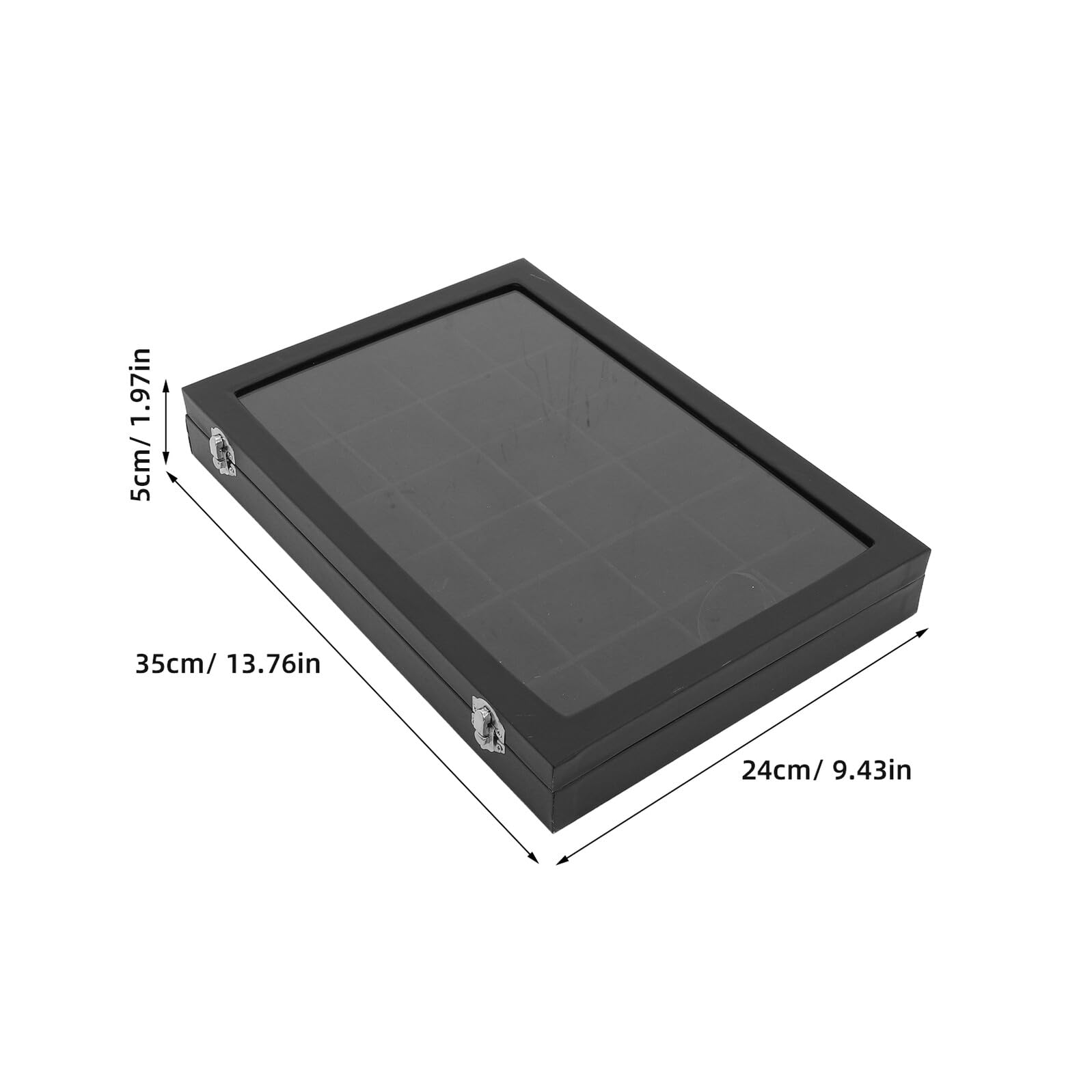 Boîte de Rangement pour Thé avec Couvercle Étanche Compartimentée 24 Cases Noir en Plastique Pu, Organisateur pour Sachets de Thé, Sucre, Cuisine et Salon
